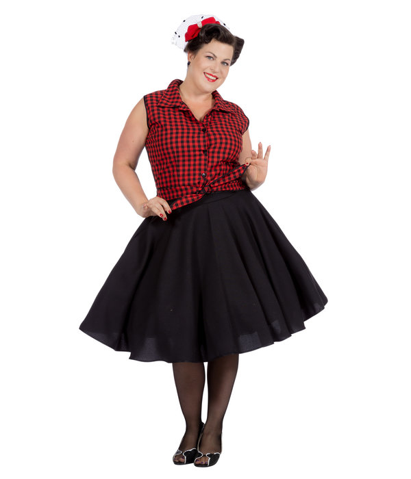 Rockabilly Kostuum Jaren 50 Rizzo Rood/Zwart