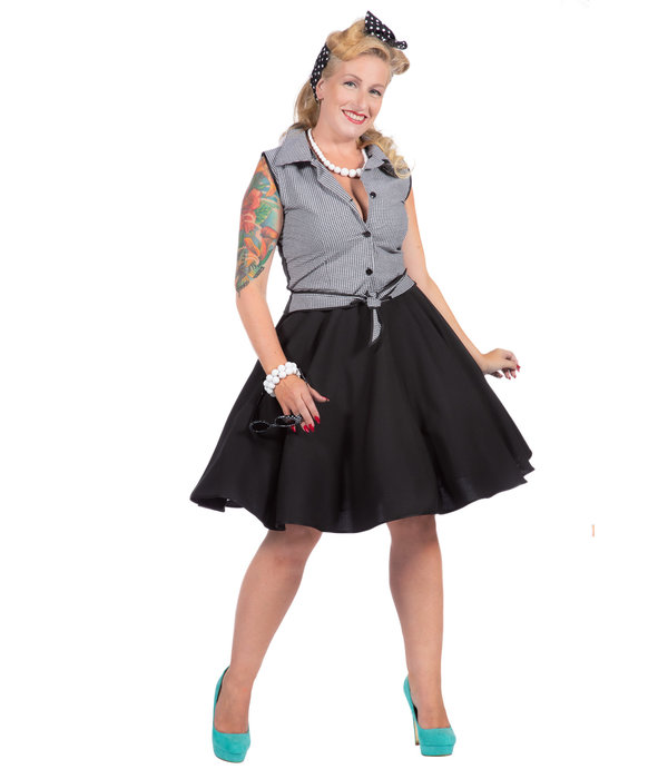 Rockabilly Kostuum Jaren 50 Rizzo Zwart/Wit