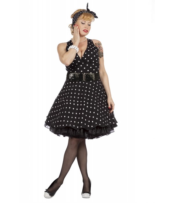 Jurk Rockabilly Jaren 50 Dottie Zwart