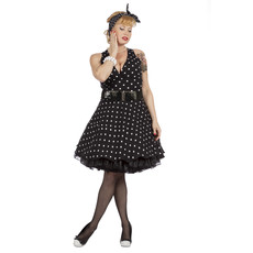 Jurk Rockabilly Jaren 50 Dottie Zwart