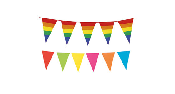 Regenboog vlaggetjes