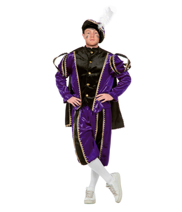 Pietenpak deluxe man paars/zwart