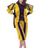 Pieten pak vrouw imitatie fluweel geel/zwart