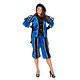 Pieten pak vrouw imitatie fluweel blauw/zwart