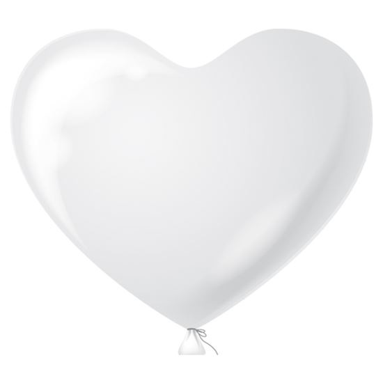 Ballonnen Hart Wit 38cm (100st) afbeelding
