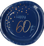 Feestborden 60 Jaar Elegant True Blue (8st)