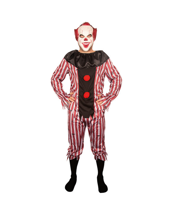 Killer Clown Kostuum Wayne Rood/Wit