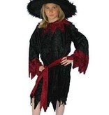 Kostuum Heks kind zwart/bordeaux