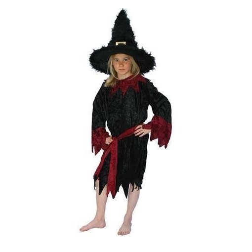 Kostuum Heks kind zwart/bordeaux