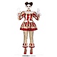 Killer Clown Kostuum Dames Goud/Rood