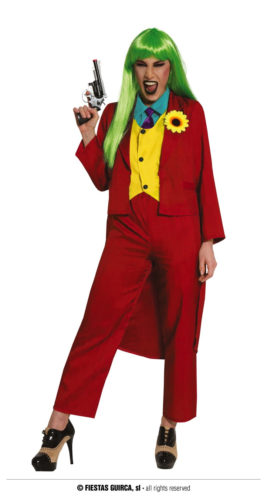 Joker Kostuum Dames Rood - Feestbazaar.nl