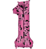 Folieballon Cijfer 1 Minnie Mouse Roze (66cm)