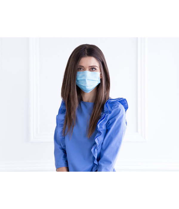 Wegwerp Mondkapje 3-Laags Blauw