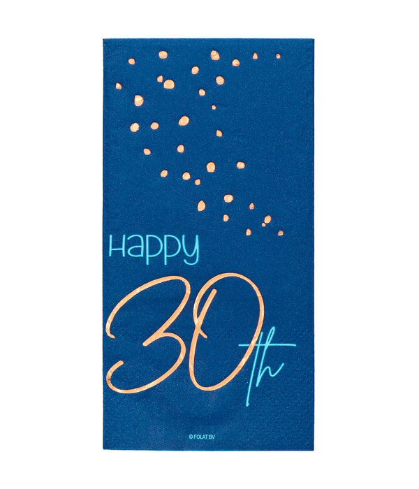 Servetten 30 Jaar Elegant True Blue - 10st