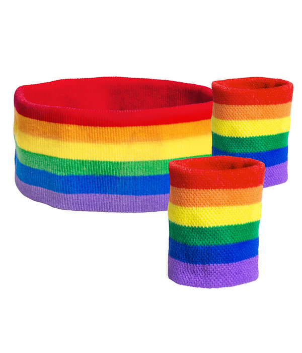 Zweetband Set Regenboog