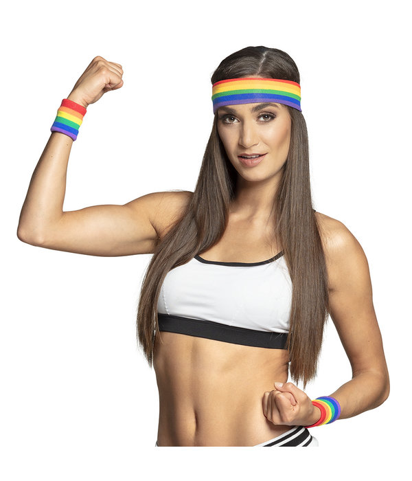 Zweetband Set Regenboog