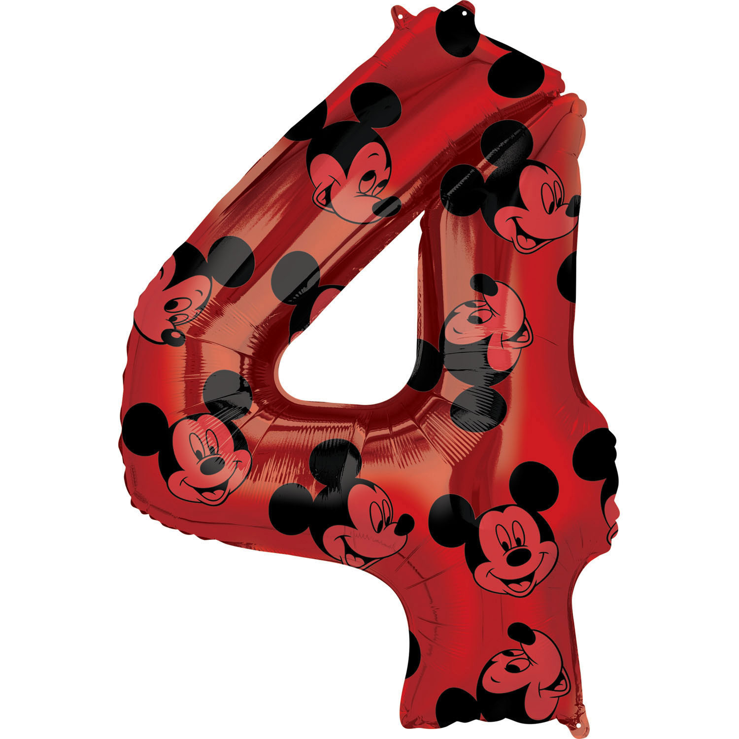 Folieballon Cijfer 4 Mickey Mouse Rood (66cm) afbeelding