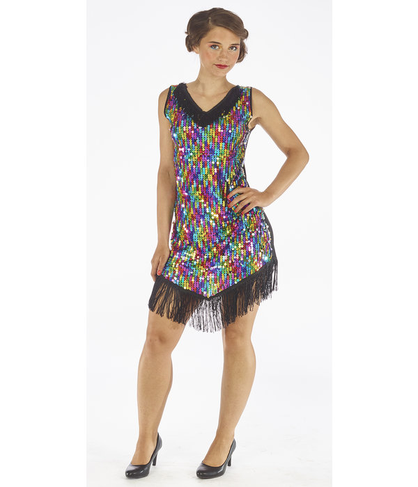 Charleston Pailletten Jurkje Multikleur