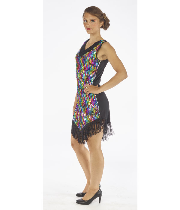 Charleston Pailletten Jurkje Multikleur