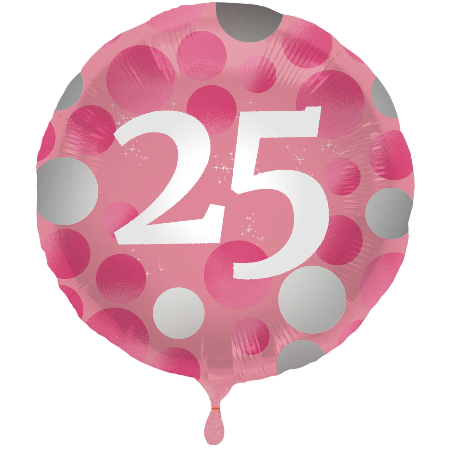 Folieballon 25 Jaar Glossy Pink (45cm) afbeelding