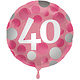 Folieballon 40 Jaar Glossy Pink (45cm)