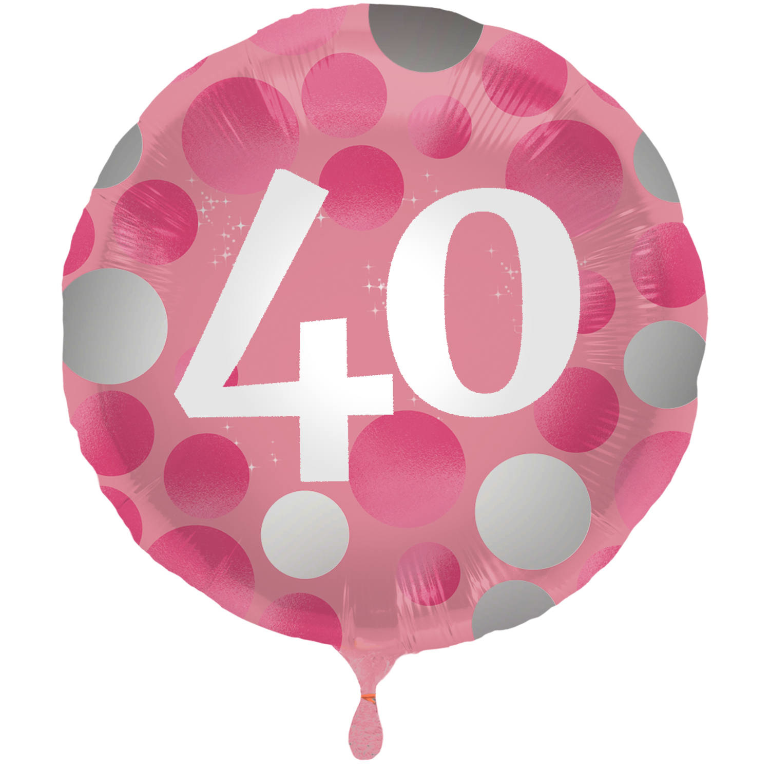 Folieballon 40 Jaar Glossy Pink (45cm)