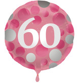 Folieballon 60 Jaar Glossy Pink (45cm)