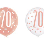 Ballonnen 70 Jaar Rosé Goud Glitz (6st)