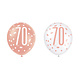 Ballonnen 70 Jaar Rosé Goud Glitz (6st)