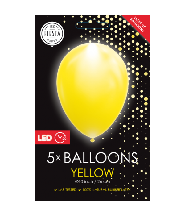 LED Ballonnen Geel (5st)