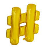 Folieballon Hashtag Goud 41cm