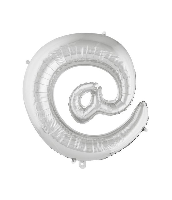 Folieballon Apenstaartje Zilver 100cm