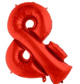 Folieballon '&' Teken Rood 100cm