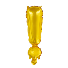 Folieballon Uitroepteken Goud 41cm
