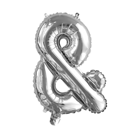 Folieballon '&' Teken Zilver 41cm