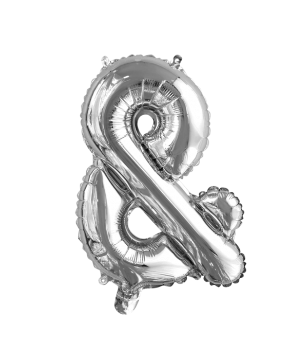 Folieballon '&' Teken Zilver 41cm