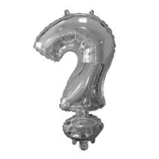 Folieballon Vraagteken Zilver 41cm