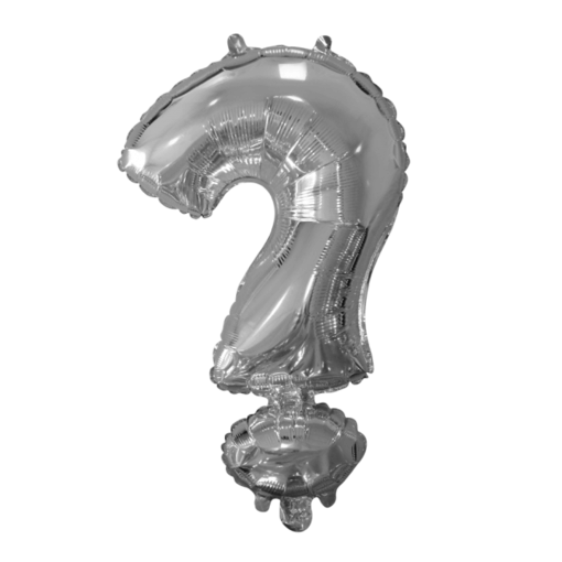 Folieballon Vraagteken Zilver 41cm
