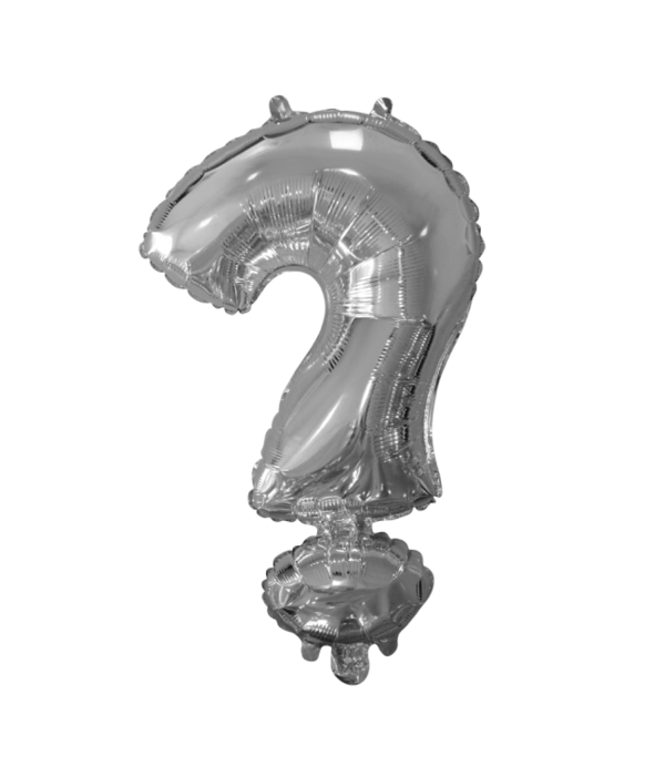 Folieballon Vraagteken Zilver 41cm