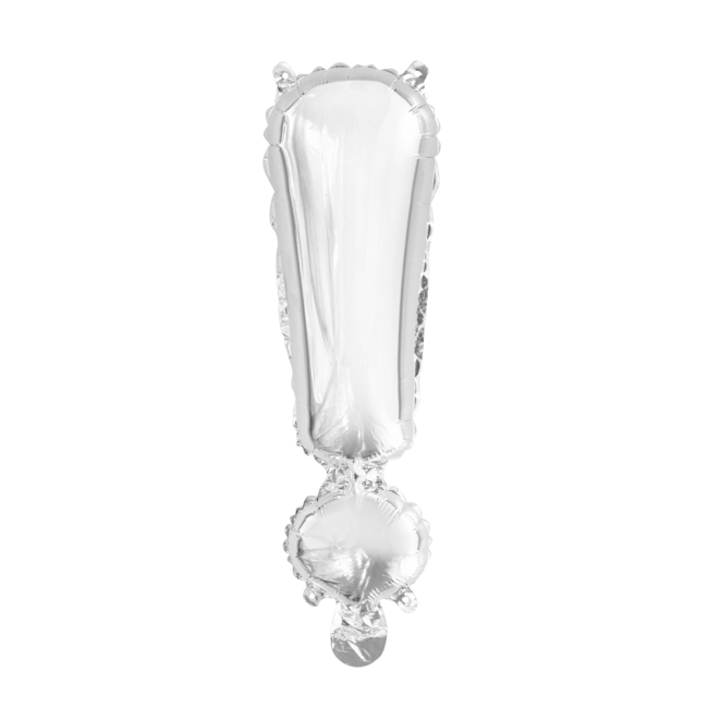 Folieballon Uitroepteken Zilver 41cm afbeelding