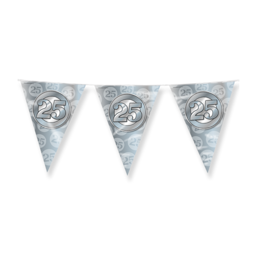 Vlaggenlijn 25 Jaar Getrouwd Zilver (10m)