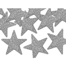 Zilveren 5cm Sterren Glitter Decoratie (8st)