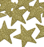 Gouden Sterren Glitter Decoratie (8st)
