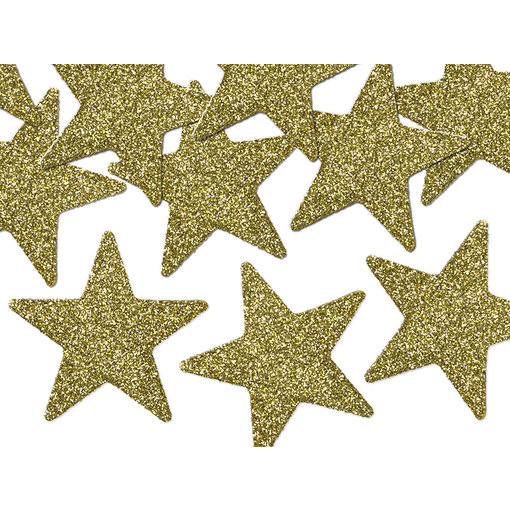 Gouden Sterren Glitter Decoratie (8st)