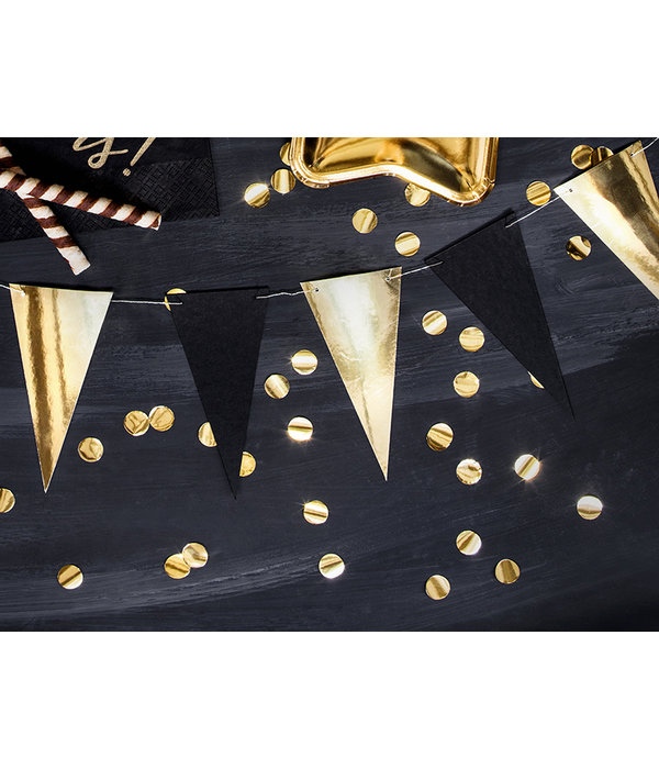 Mini Vlaggenlijn Goud/Zwart (2,15m)