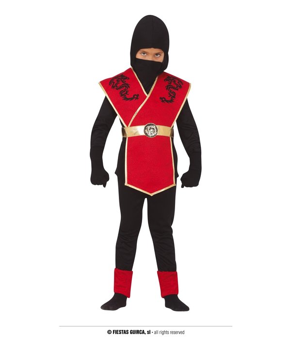 Ninja Kostuum Kind Rood/Zwart