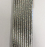 Papieren Glitter Rietjes Zilver (10st)