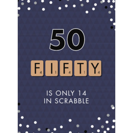 Verjaardagskaart 50 Jaar Scrabble