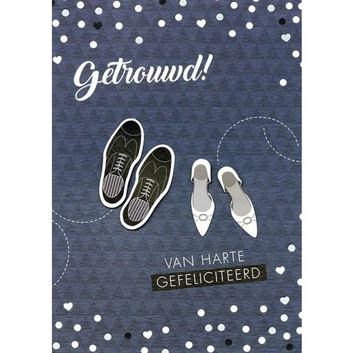 Wenskaart Huwelijk Trouwschoentjes
