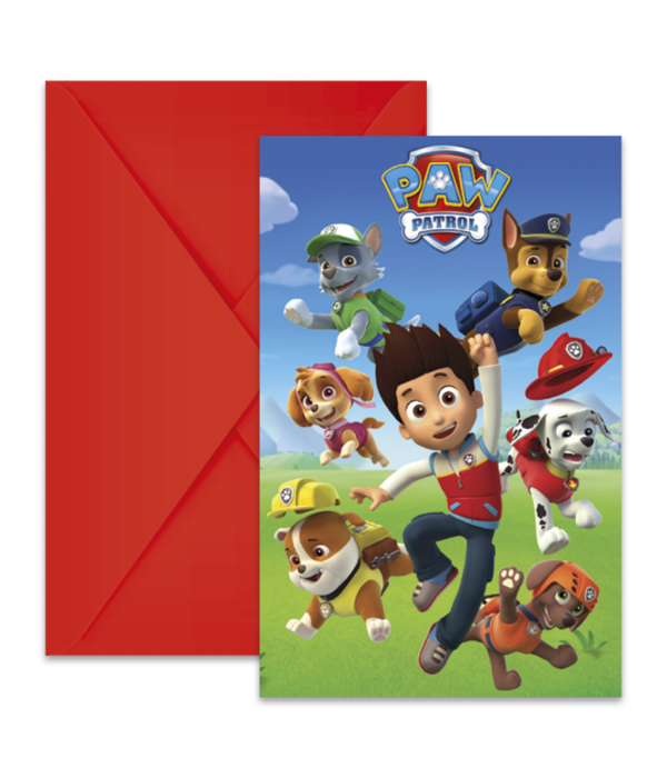 Uitnodigingen Paw Patrol (6st)